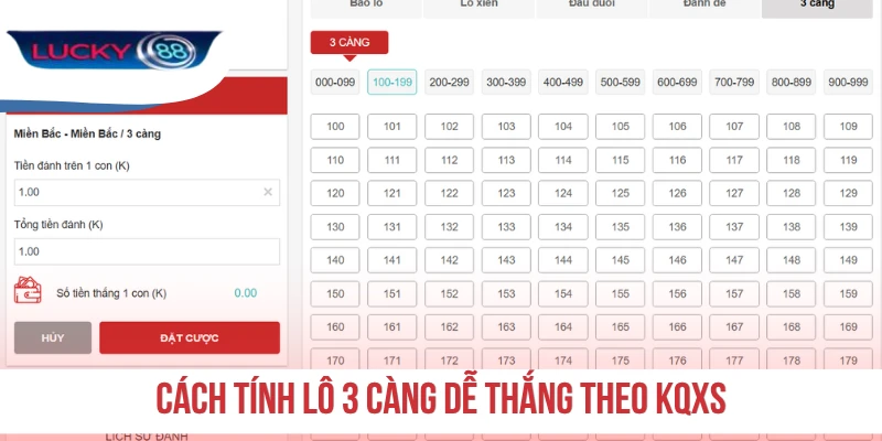 Cách tính lô 3 càng dễ thắng theo KQXS