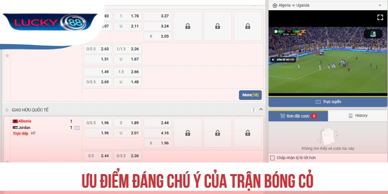 Ưu điểm đáng chú ý của trận bóng cỏ